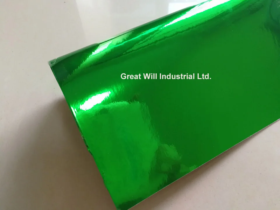 Зеленая безвоздушная зеркальная виниловая пленка наклейка лист Стайлинг