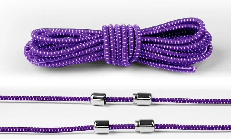 Purple 1 пара эластичных шнурков, модные новые женские и мужские туфли без галстука, теннисные туфли с кружевами, кожаные туфли - Цвет: Purple