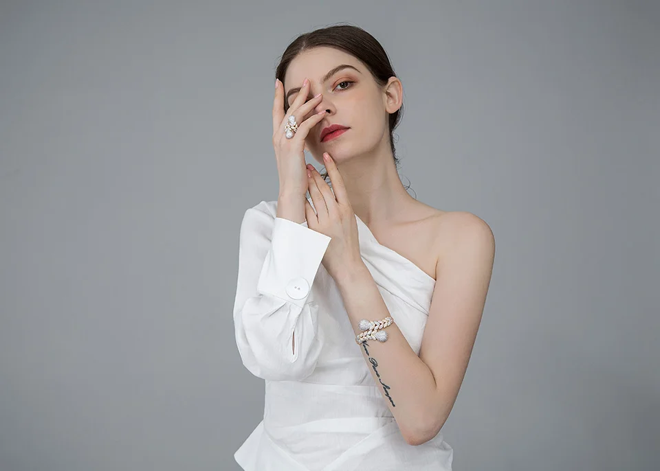Dazz, роскошные стразы, Свадебные украшения с цирконами, наборы, три тона, цвет, медь, оплетка, форма, кольцо, браслет, набор для женщин, вечерние, Bijoux