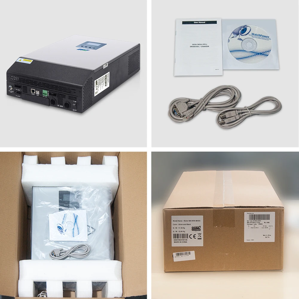 

EASUN POWER 10KW Solar Inverter 80A MPPT Off Grid Inverter 48V 220V Pure Sine Wave Hybrid Inverter With 60A Battery Charger