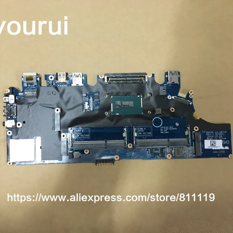 

yourui For DELL Latitude E7250 For Motherboard TPHC4 0TPHC4 CN-0TPHC4 i7 5600U DDR3L ZBZ00 LA-A971P integrated motherboard