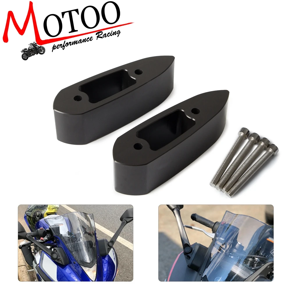 Motorcycle Handlebar Mount Mirror Riser Extender Extensions Adaptor Kit For Yamaha YZF-R3 YZF-R25 YZF R3 R25 2014 2015-2018 - купить по