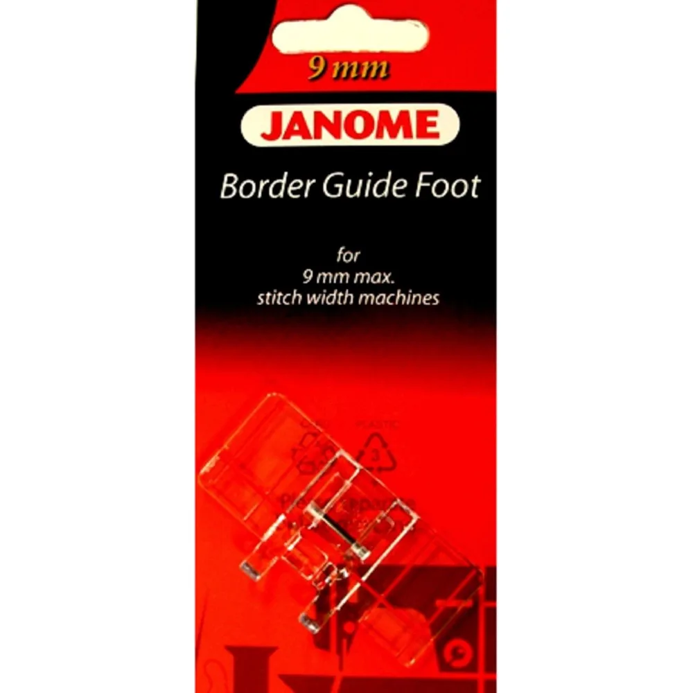 

Border Guide Foot #202084000 For Janome 9mm Max Stitch Width Machines