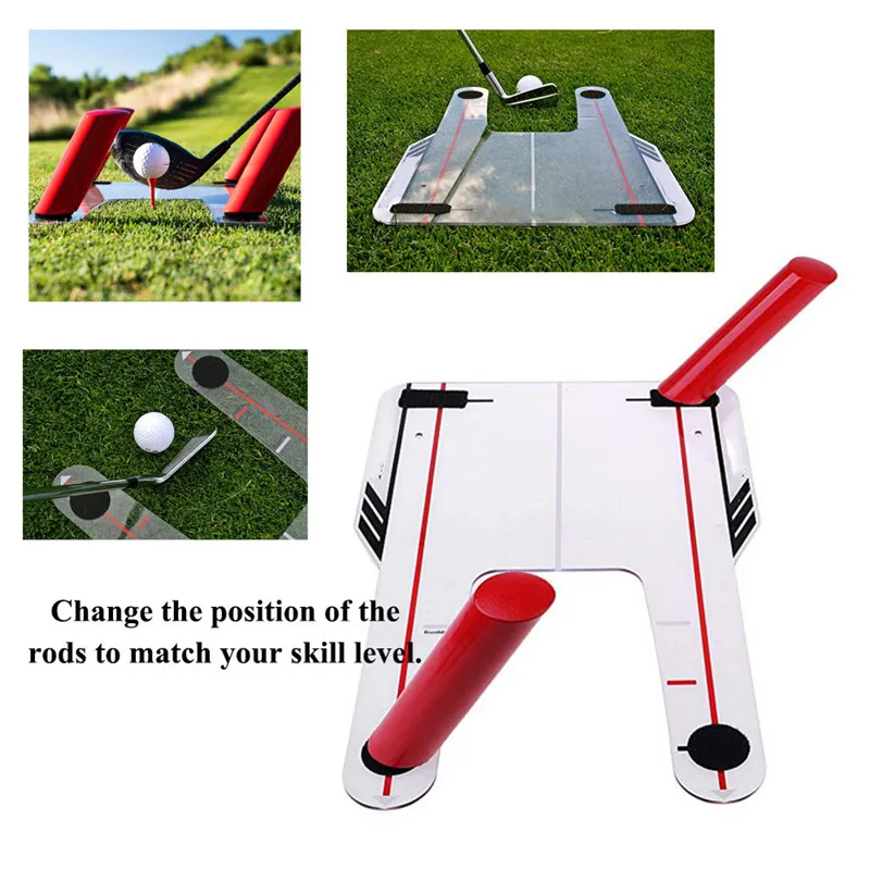 

PVC Golf Alignment Trainer Help Swing Training Speed Trap Practice Base 4 Speed Golf Accessories Mirror Golf Tool with Bag