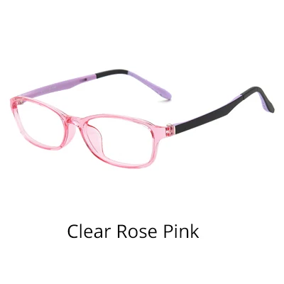 Ralferty Anti Blue Light glass es рамка для детских очков ребенок TR90 компьютерный игровой радиационный защитные очки близорукость стекло K28071 - Цвет оправы: Clear Rose Pink
