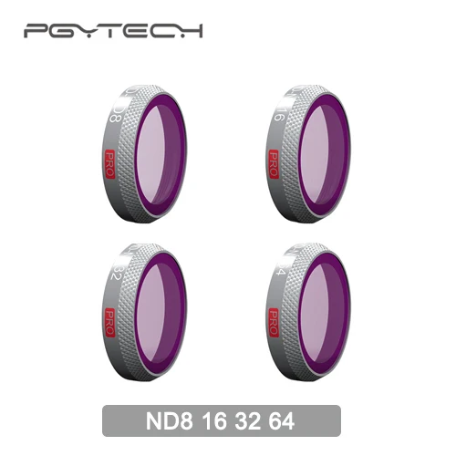 ND-8 16 32 64 PGYTECH 4 штуки профессиональный набор фильтров ND4 ND8 ND16 ND32 ND4/8/16/32-PL для Mavic 2 Zoom Камера Дрон оригинальные аксессуары - Цвет: ND-8 16 32 64