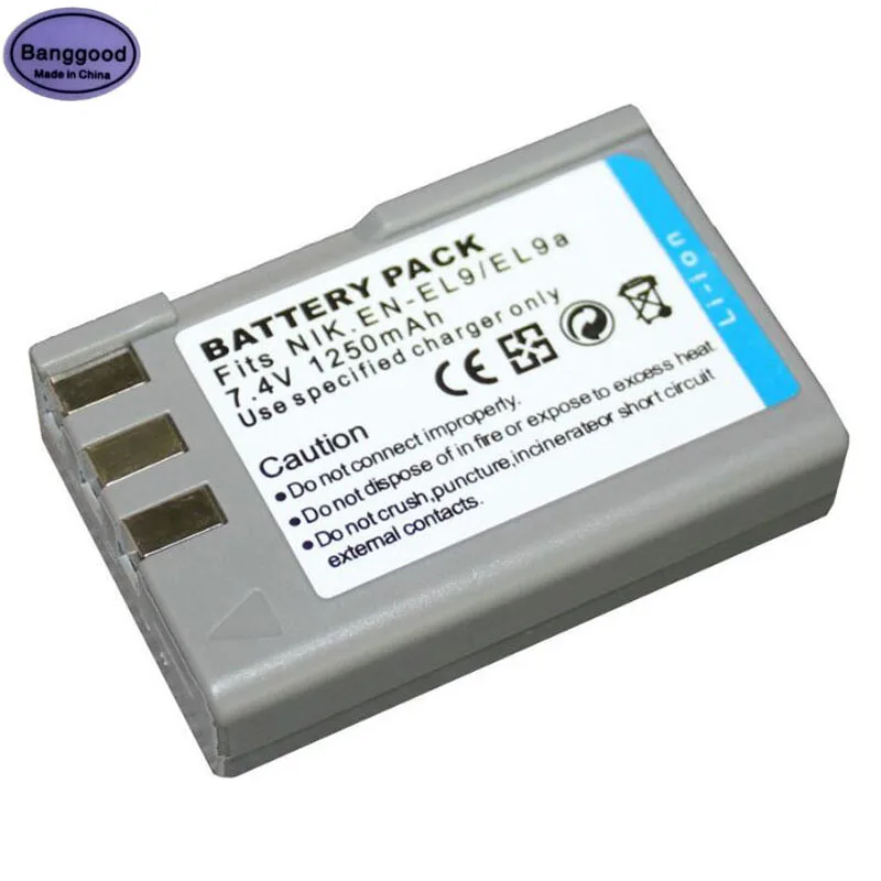 7 4 V 1250 мА/ч EN-EL9 ENEL9 RU EL9 EN-EL9a EL9a цифровой Камера Батарея пакет для Nikon D40 D60 D40X D5000 D3000 |