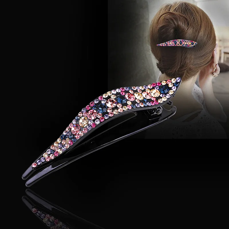 

Sale Colorful Rhinestone Duckbill Clip Crystal Hairpin for Women Hairclip Top Side Clip Hair Jewelry Girls Hair Accessories