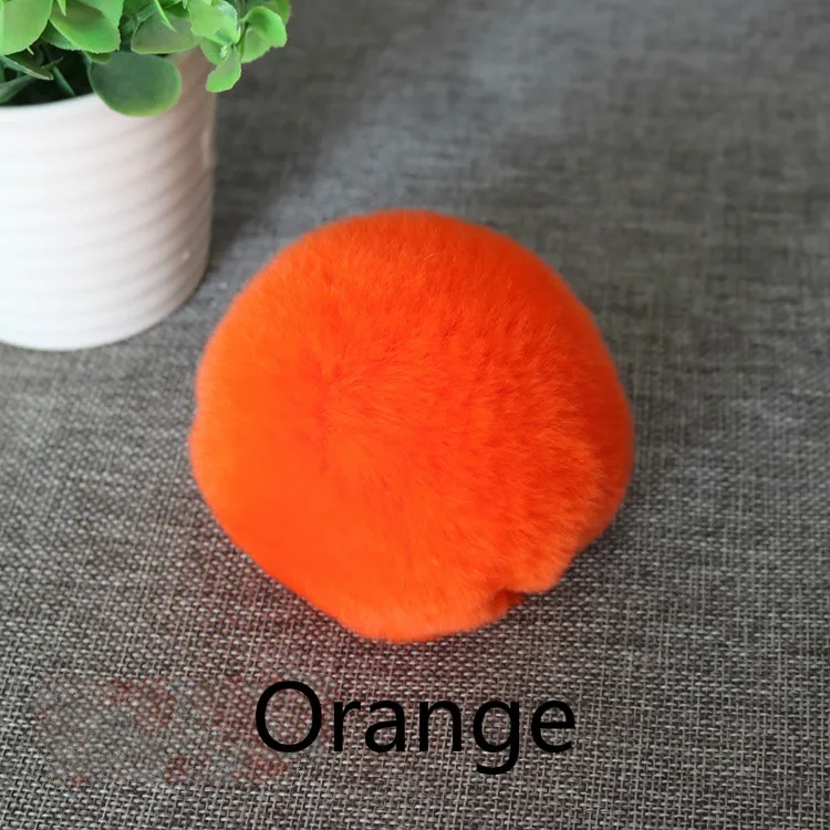 Orange 20 видов цветов натуральный меховой шар 6 см помпон брелок автомобильный помпон кроличий мех шар брелок меховой DIY сумка Подвески с пушистым кроликом понпон - Цвет: Orange