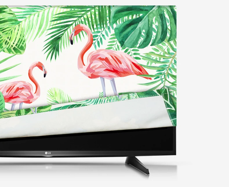 Сделанный на заказ 1"-80" 22 дюймов 75 дюймов экран lcd tv PC чехол декоративный капюшон занавес пальмовый листья кактус Фламинго водонепроницаемый зеленый