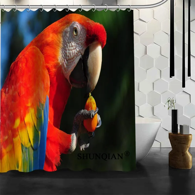 

Custom Parrot Animal Shower Curtain 12 Hooks For The Bathroom High Quality Polyester Fabric Bath Curtain 3D Printing