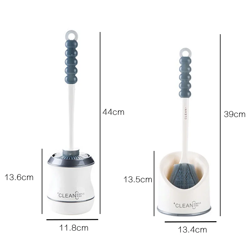 Portable Toilet Brush Toilet Cleaning Brush Holder Scrubber Curved Clean Side Bending Handle Corner Brush Holder Set