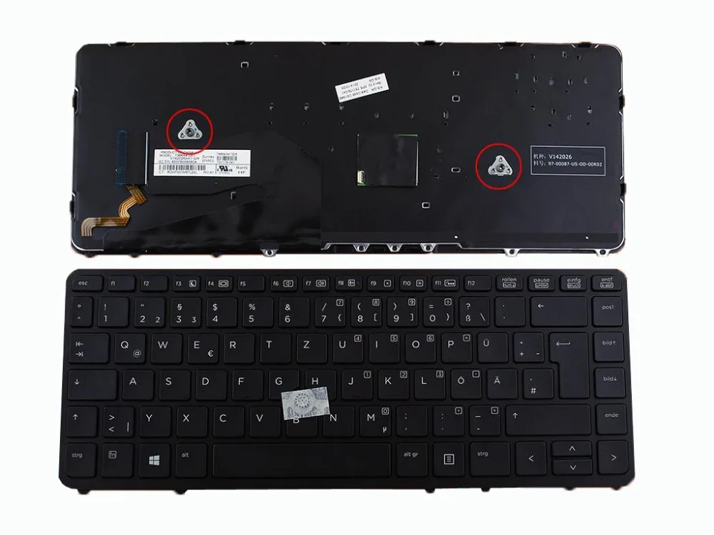 

New GR German Keyboard For HP EliteBook 840 G1 850 G1 BLACK FRAME BLACK Backlit,with point,Win8 Notebook Replacement keyboards