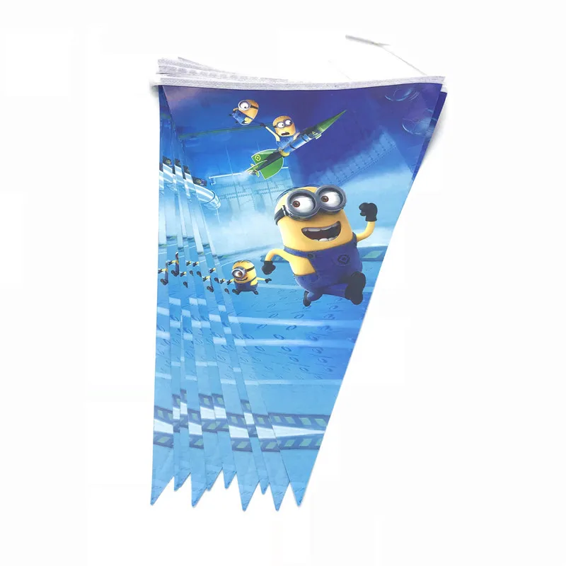 Flag-10Pcs Вечерние салфетки с миньонами, конфетная коробка, скатерть, баннер, воздушный шар, украшения для дня рождения, принадлежности для детей, комплект для малышей - Цвет: Flag-10Pcs