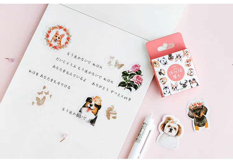 45 шт./упак. Kawaii наклейки с животными для детей Эсколар Бумага Стикеры ленты Тетрадь декоративные детские наклейки на стены подарок для детей