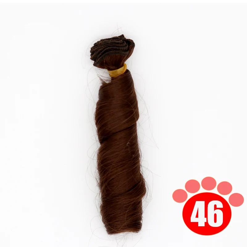 colour 46 Msiredoll bjd парик аксессуары 1 шт. 15*100 см волосы куклы для 1/3 1/4 1/6 1/12 вьющиеся кукольные волосы bjd парик diy - Цвет: colour 46