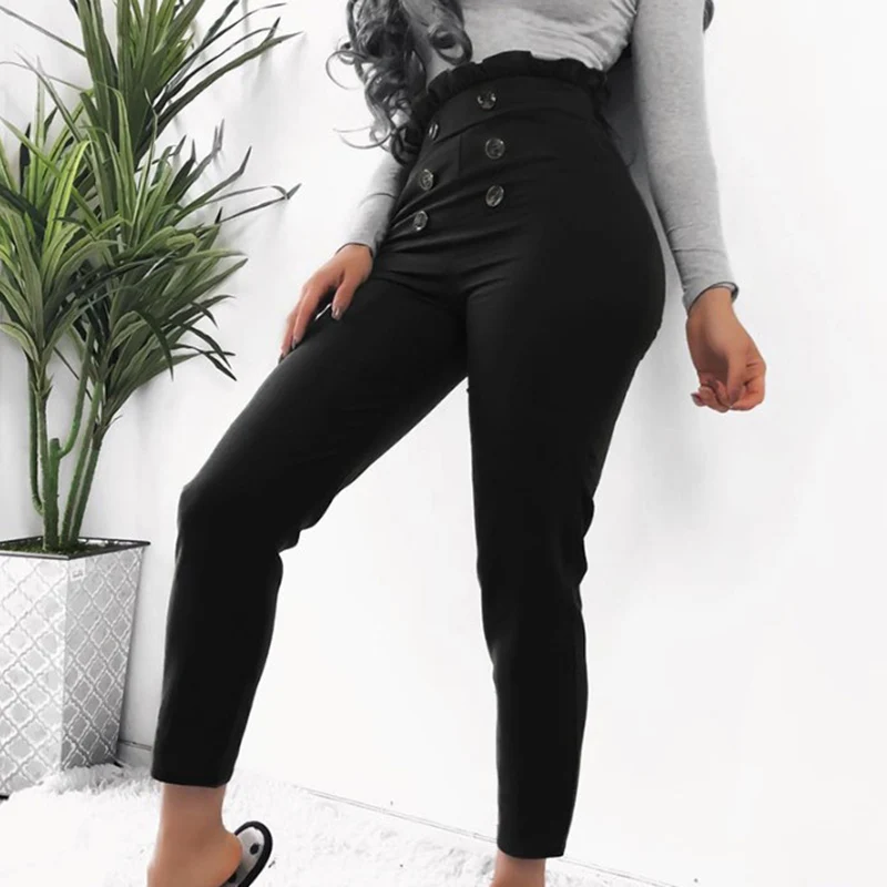 Women Pants Ladies Trousers Party Summer Solid Sexy Bottoms Office Elastic Waist Casual Slim Fit Skinny High | Женская одежда