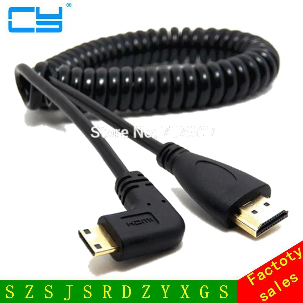 Совместимому с HDMI мужчина к Mini витая пружина спиральный кабель V1.4 3D Объективы для