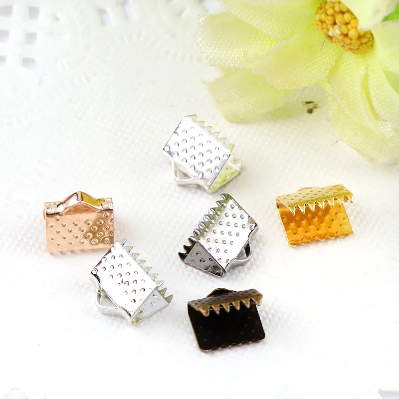 16 мм Обжимные бусины бухта застежки концевые крышки шнура ленты Кожаный Зажим