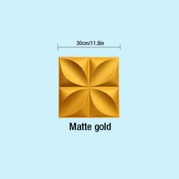 Matte gold 30x30 см 3D Художественная настенная панель волнистая Роза резьба по дереву цветок 3D настенная кривая рельефная 3D перламутровая красочная Свадебная декорация обои - Цвет: Matte gold