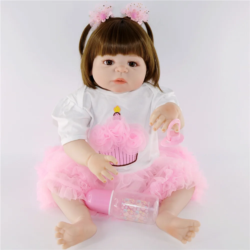 

Wholesale DOLLMAI 55cm Reborn Baby Dolls Silicone blue eyes Dolls hard body Can be washed For Children's Christmas Xmas Gift