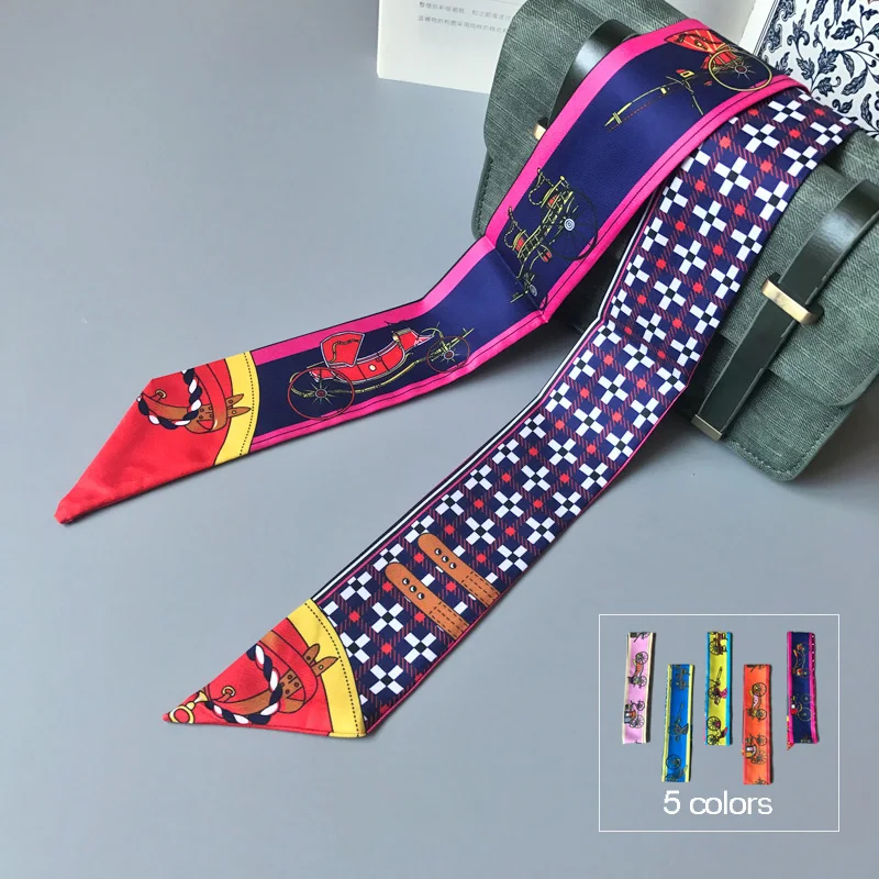 Женский Узкий Шелковый шарф модный ошейник каретка стильное