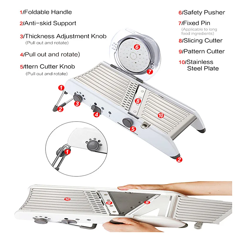 18 Types Use Mandoline Vegetable Slicer Cutter Stainless Steel Multifunctional Fruit Onion Potato Chopper Kitchen Gadgets | Дом и сад