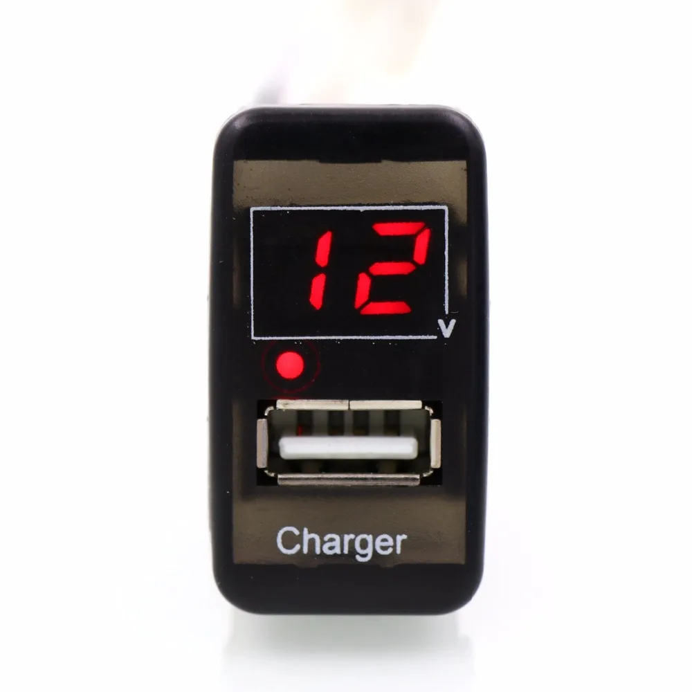 Автомобильное зарядное устройство с USB интерфейсом 5 В 2 1 А и измеритель