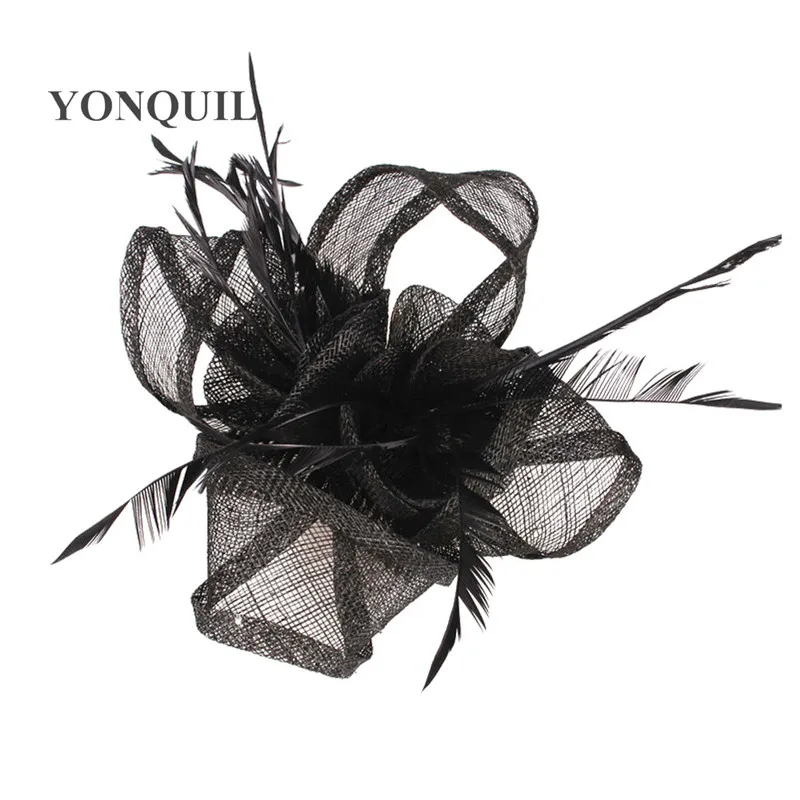 

Vintage Red Sinamay Fascinators Wedding Accessories Cocktail Hats Party Hairband Bridal Fascinators 21 Colors 6Pcs/Lot MYQ016