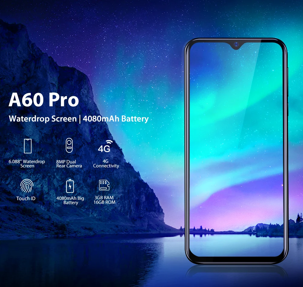 Телефон Blackview A60 Pro на базе Android 9 0 3 ГБ ОЗУ 16 Гб ПЗУ смартфон с экраном 6 088 дюйма весь