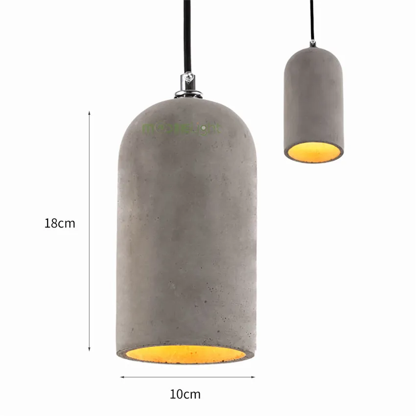 

Loft Cement Led Pendant Lights Modern Industrial Concrete Pendant Lamp Creative Art Hanging Lamps for Cafe Restaurant Home light