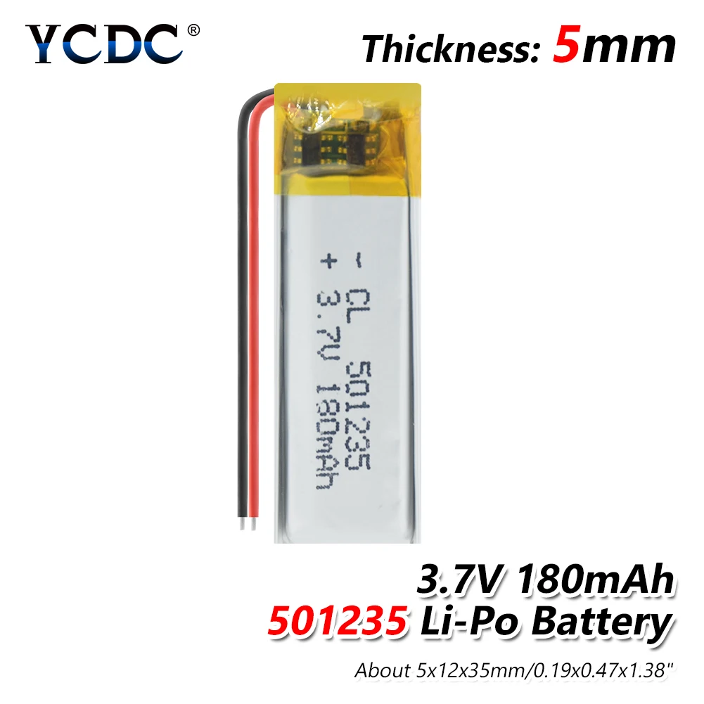 1/2/4 шт 3,7 V 501235 Перезаряжаемые литий-ионный полимерный аккумулятор 180mAh литий-полимерный литий-ионные батареи для MP3 MP4 плеер bluetooth устройства