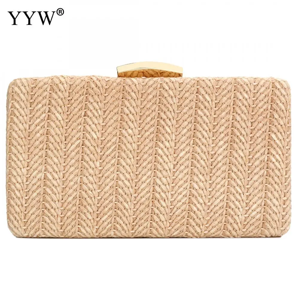 YYW розовый соломенный тканый клатч для женщин Sac основной Femme хаки тканая Летняя Пляжная сумка на плечо вечерняя Вечеринка свадебные сумки