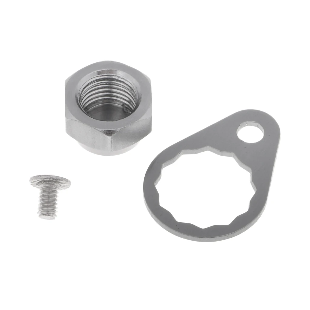 Anti-rust Fishing Reel Left/Right Handle Locking Plate Screws M8 Nuts Caps Repair Parts for Baitcasting Reels - Color: Gray - Left Hand