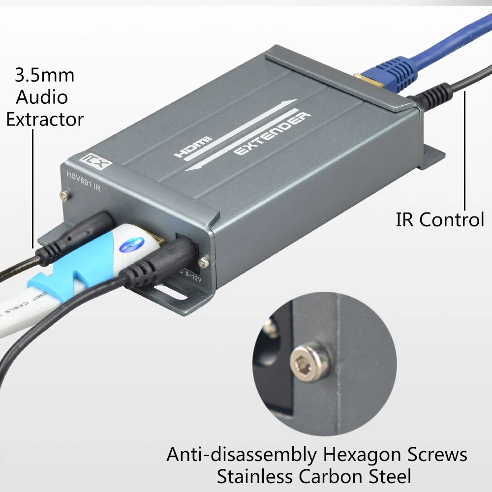 Kebidu HD 1080P HDMI совместимый удлинитель TX/RX 150 м через IP локальную сеть с ИК CAT6 RJ45 Ethernet