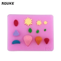 large lovely cartoon stone mountain sun leaves chocolate silicone mold candy pastry mould cake decoration diy baking tools aouke