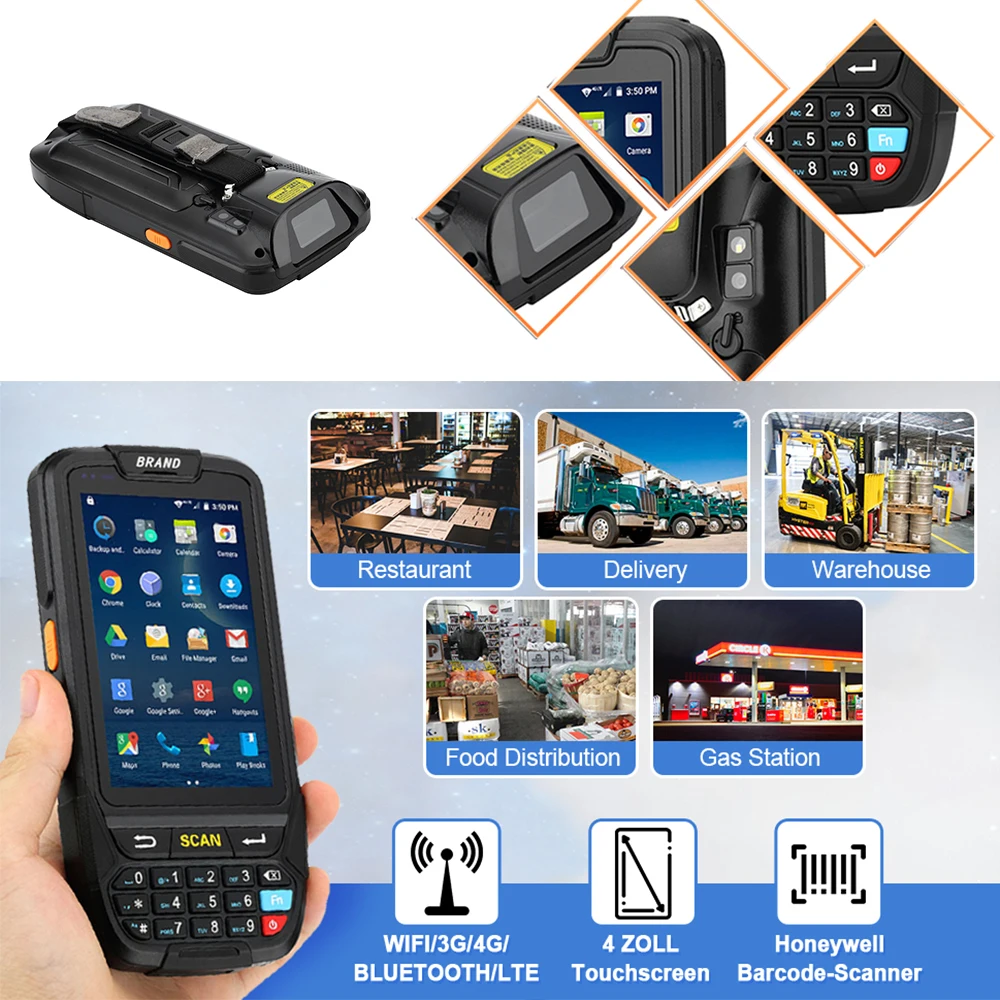 ISSYZONEPOS 4G Портативный КПК Android 7,0 POS терминал сенсорный экран 2D сканер штрих-кода беспроводной Wi-Fi Bluetooth gps считыватель штрих-кодов