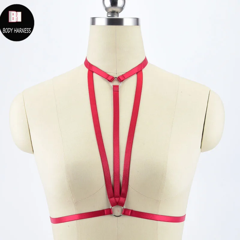 Женский эластичный бюстгальтер в стиле Харадзюку ремни на подтяжках готическом