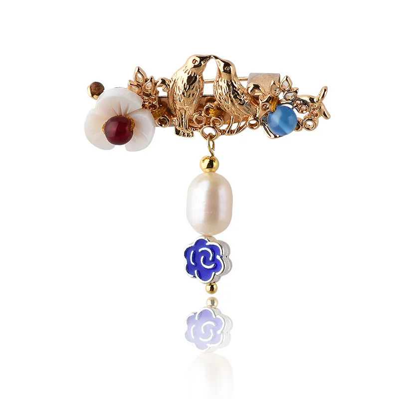 Женская брошь Новое поступление разноцветная Птица головной убор булавка