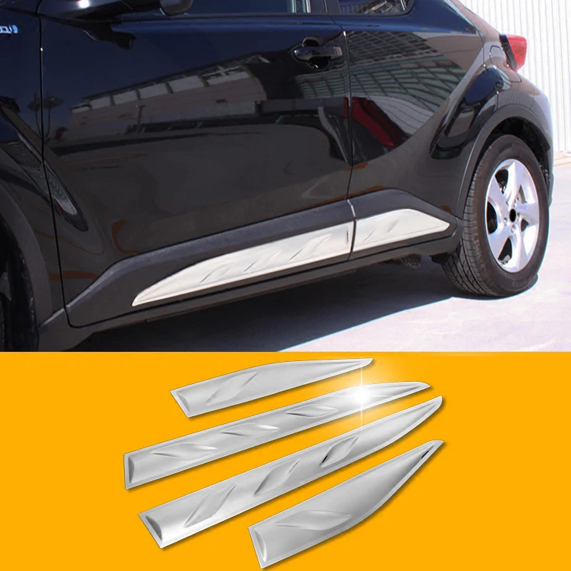 

Car Styling Accessories 4PCS Stainless Steel Side Door Body Molding Panel Cover Trim For Toyota C-HR CHR 2016 2017 2018