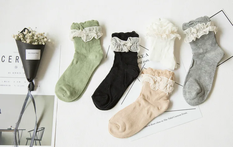 Хлопок японской принцессы кружевные одежда Домашние тапочки из хлопка для