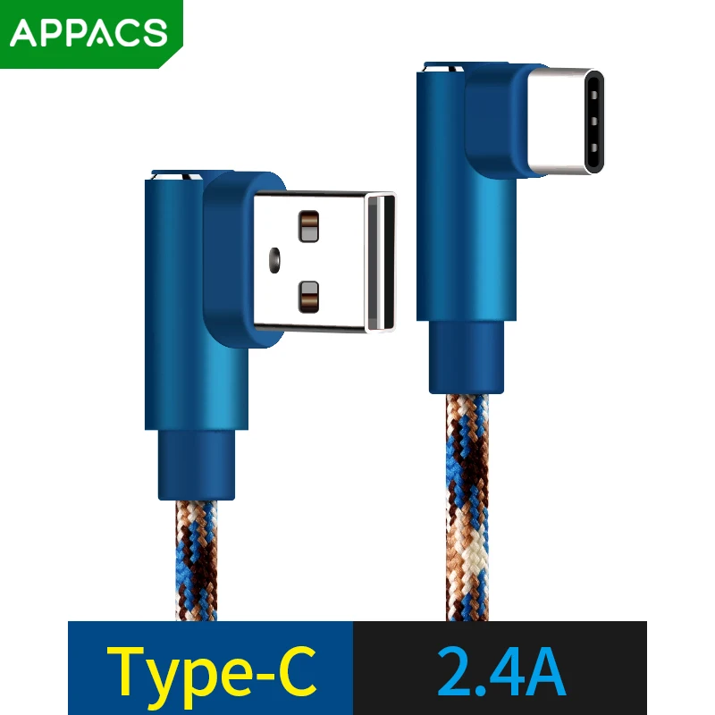 Кабель APPACS Type C для Samsung S8 Xiaomi двусторонний Камуфляжный с разъемом типа зарядки и