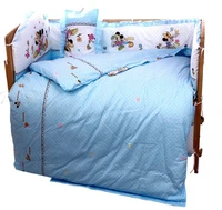 promotion 7pcs cartoon baby crib bedding set environment friendly printing crib set 4bumpermatresspillowduvet