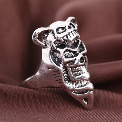 2018 панк винтажное Трендовое мужское кольцо готическое байкерское с черепом и