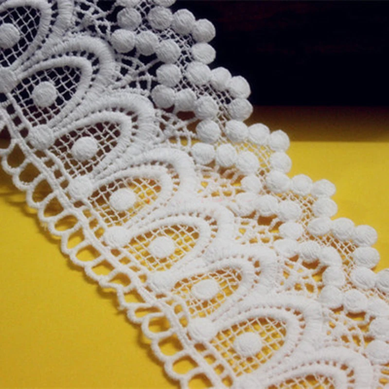 

5 yard 8.5cm 3.34" wide ivory cotton lace trim ribbon 1121462L4K828