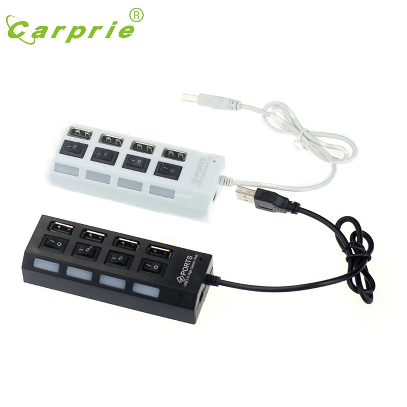 Светодиодный концентратор CARPRIE новинка 4 порта USB 2 0 переключатель питания для ПК