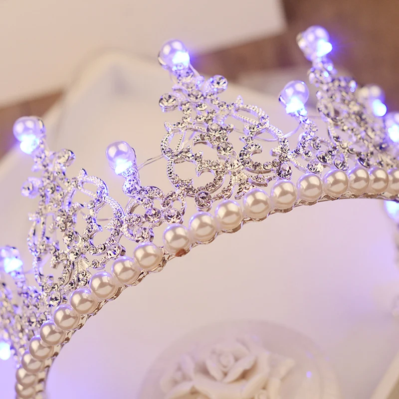 2018 Европейская жемчужная тиара Стразы Королевская корона для женщин украшения