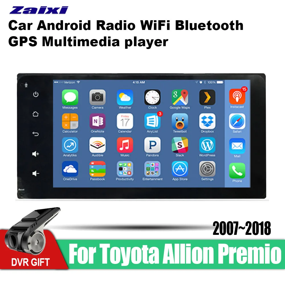 Standard machine ZaiXi Android Car GPS Multimedia Player For Toyota Allion Premio 2007~ car Navigation radio Video Audio Car Player WiFi - Цвет: Standard machine