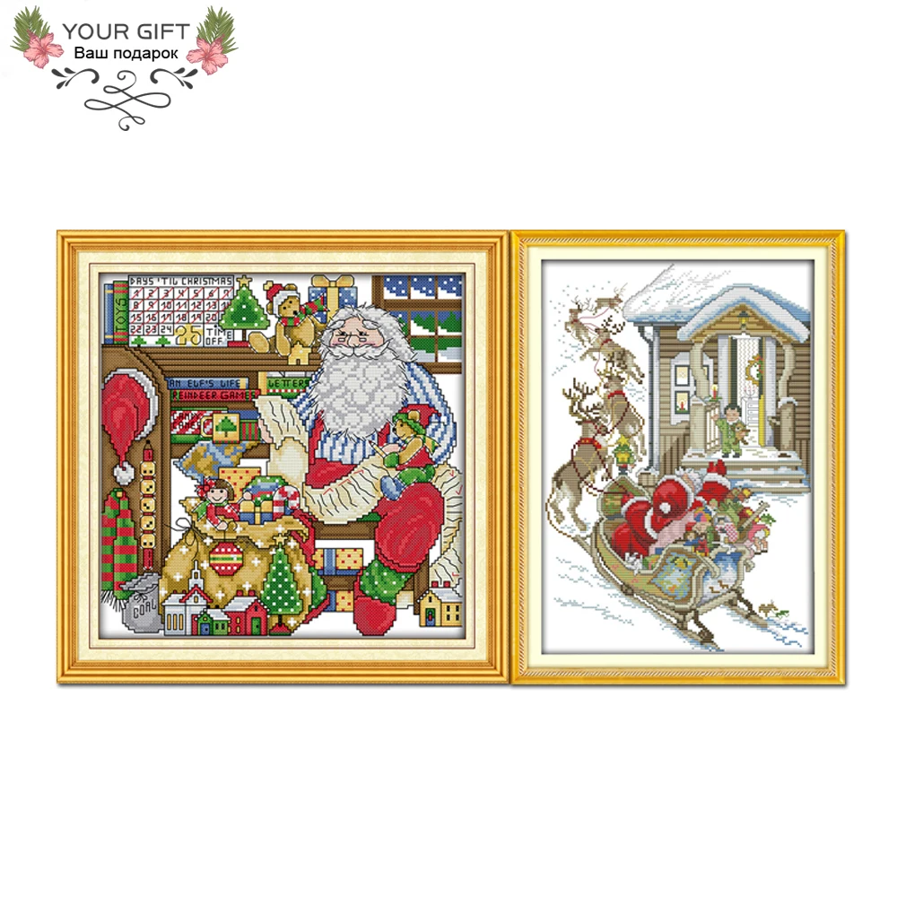 Joy Sunday R231R845 Счетный и штампованный Санта Клаус Рабочая комната рождественские