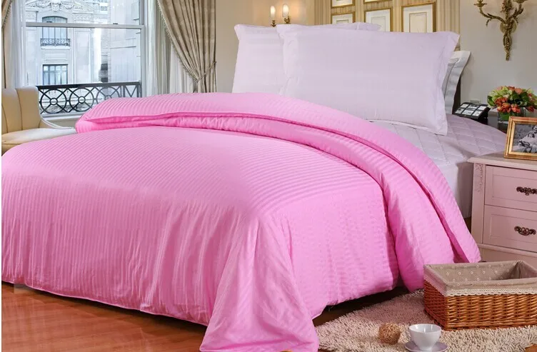 Прямая поставка розовый белый полосатый хлопковый пододеяльник housse de couette